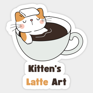 Kitten's Latte Art Sticker